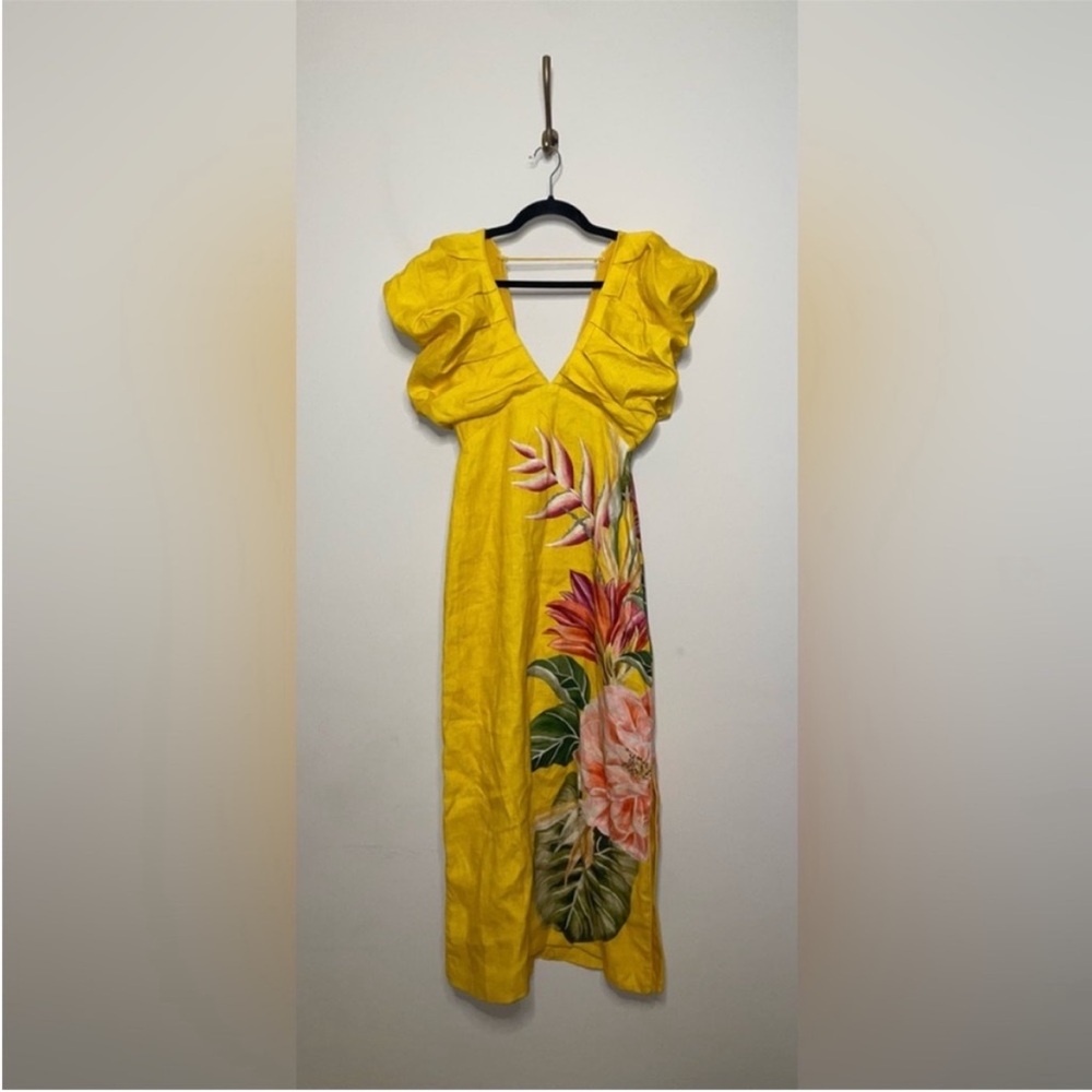FARM Rio Yellow Tropical Floral Maxi Dress - Picture 8 of 11